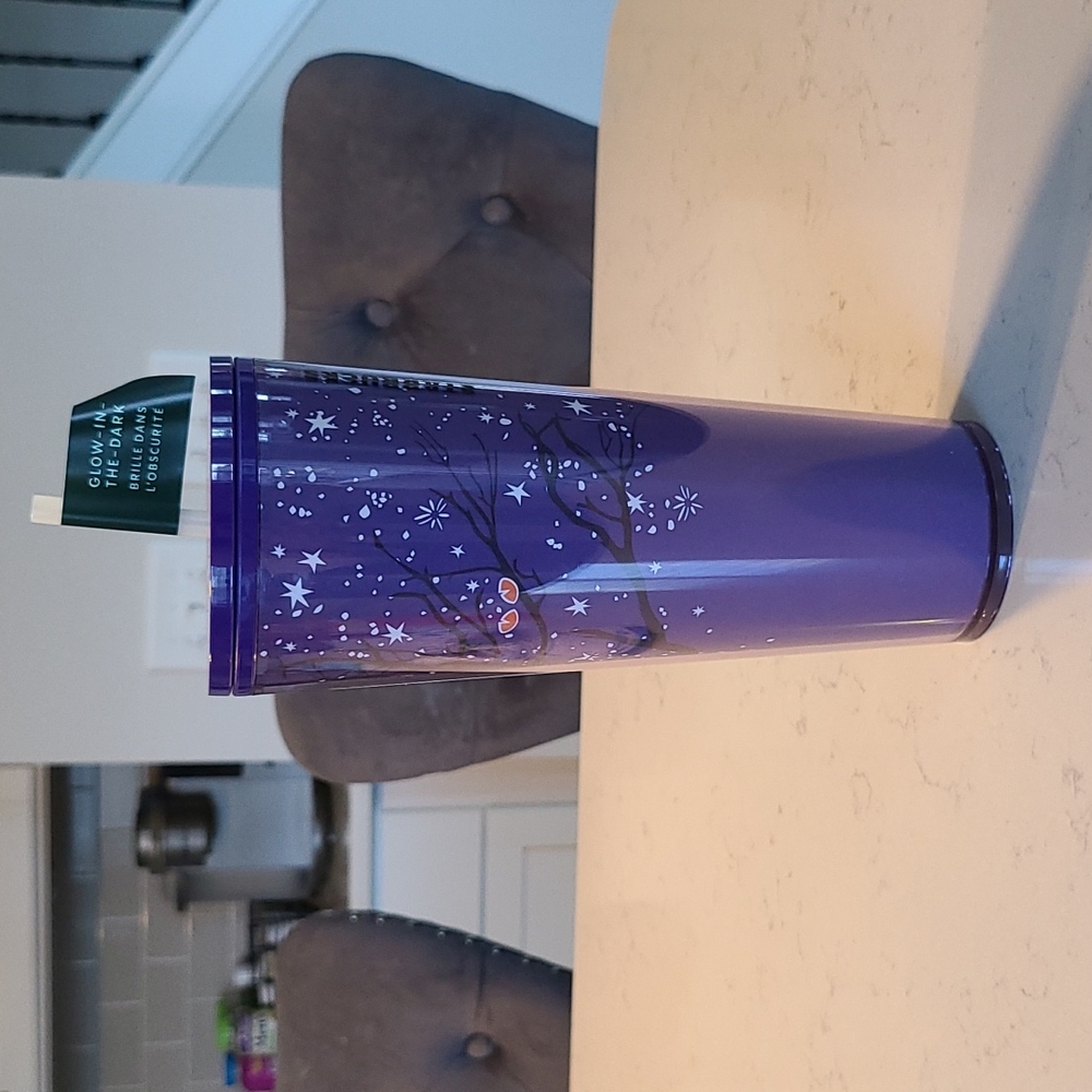 NEW 💜Starbucks Fall Halloween 2022 'Preying Eyes' Purple Glow in the Dark Cup